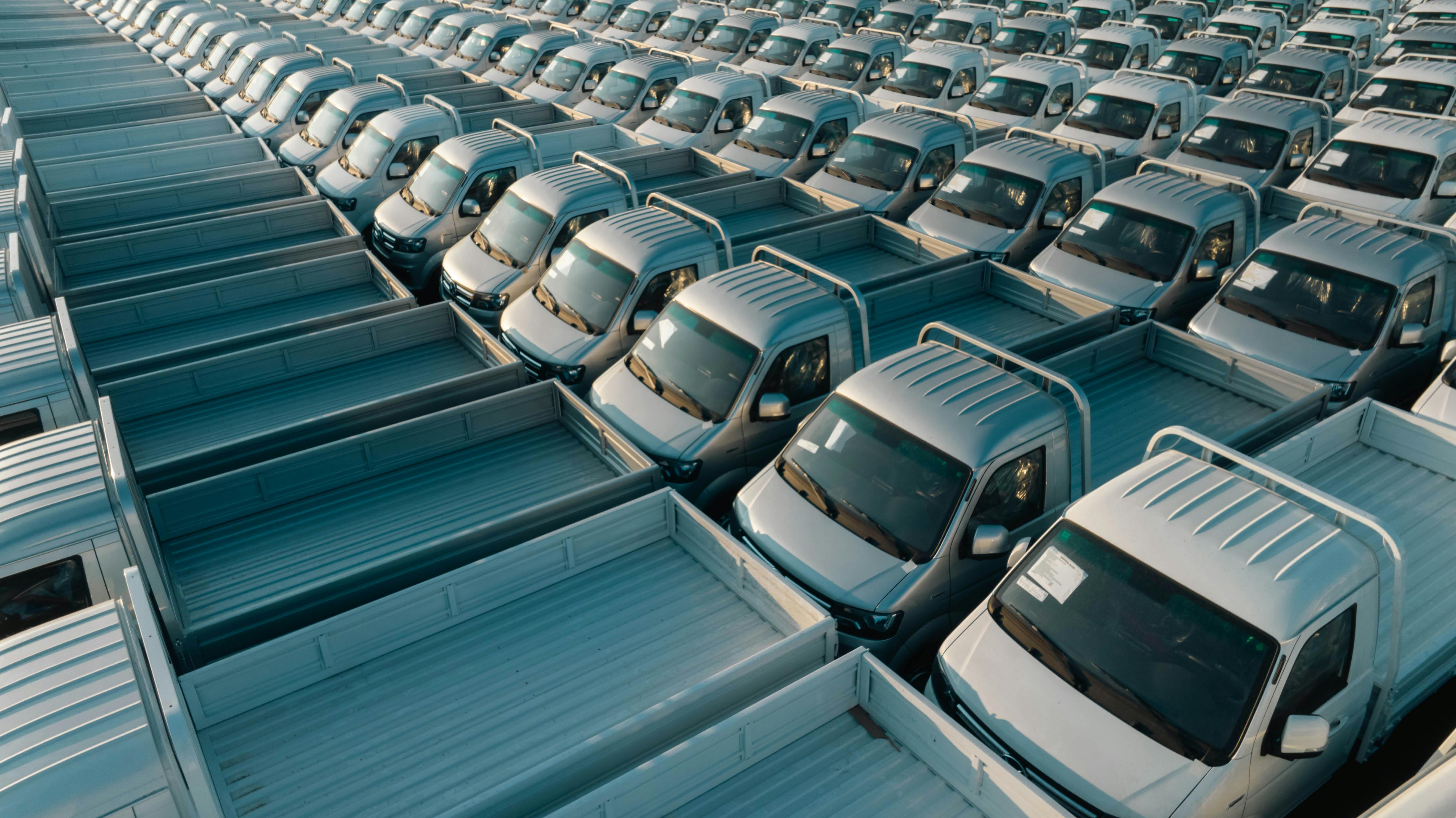 Contractor equipment, work truck, and tools prepared for a jobsite